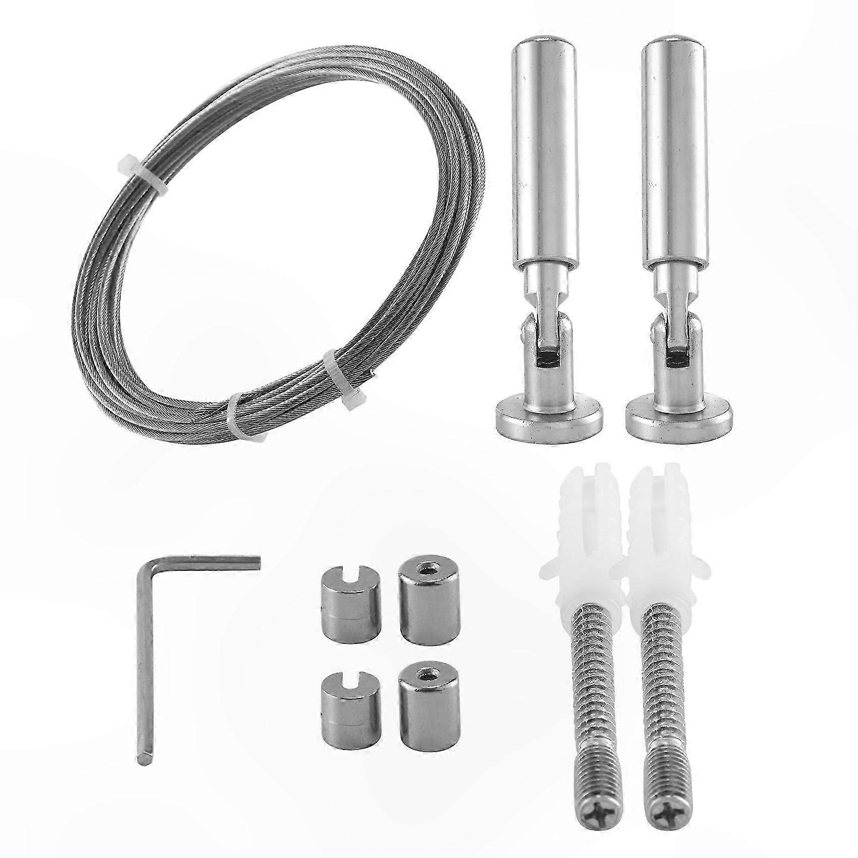 Art Display Wire Rod Set for Wall Mount Curtains