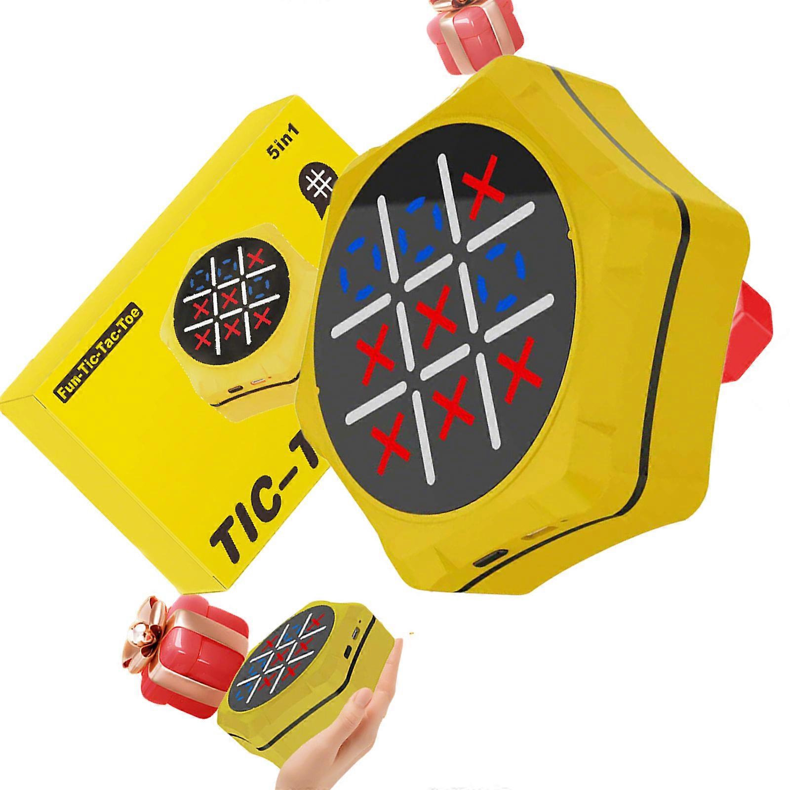 Versatile Educational Game Set Combining Tic Checkers And Other Games For All Age Groups  Yellow