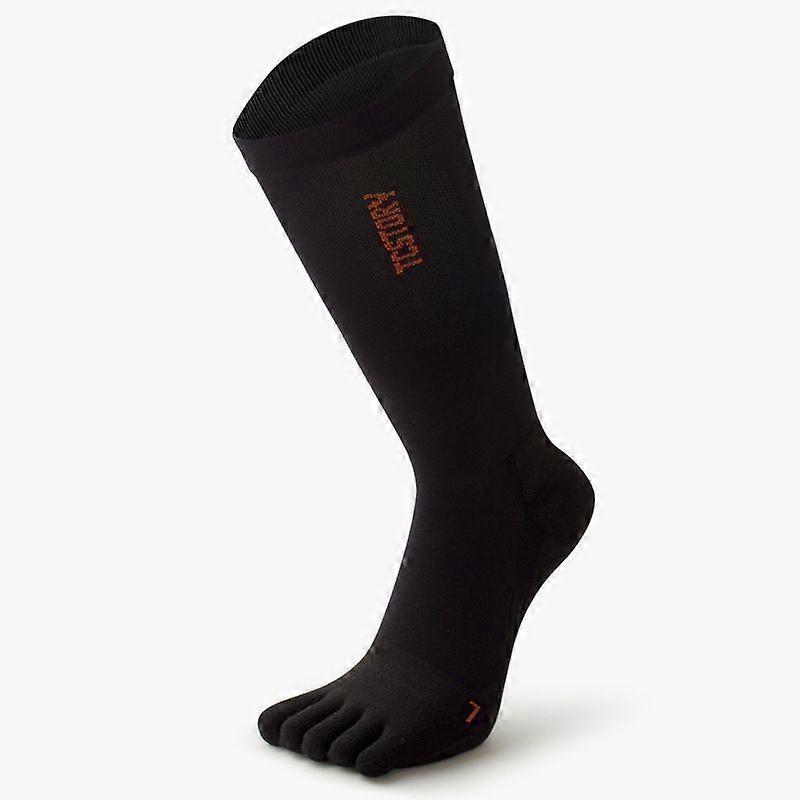 5pcs Men's High-Calf Cushioned Toe Socks, Shock-Absorbing Athletic Running Socks