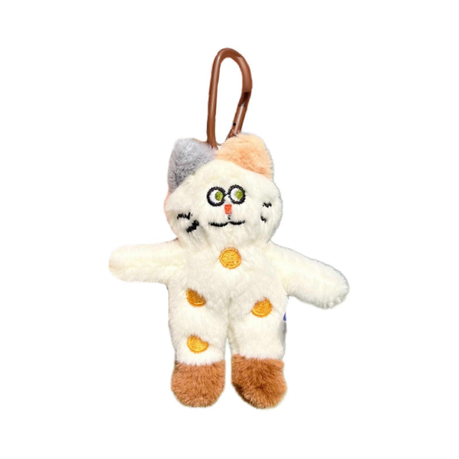 Plush Cat Keychain with Whimsical Design, Soft Durable Texture, Cute Bag Charm for Backpack or Gift