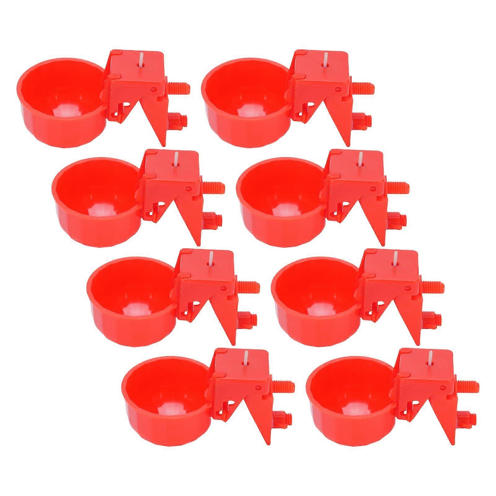 8PCS Chicken Water Cups Automatic Poultry Waterer Durable Plastic Easy Clean for Ducks Geese