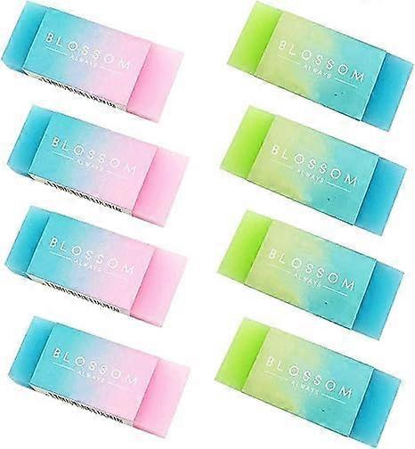 4Pcs Colored Cube Pencil Erasers Set with Gradient Design for Precise Erasing at School Office Home