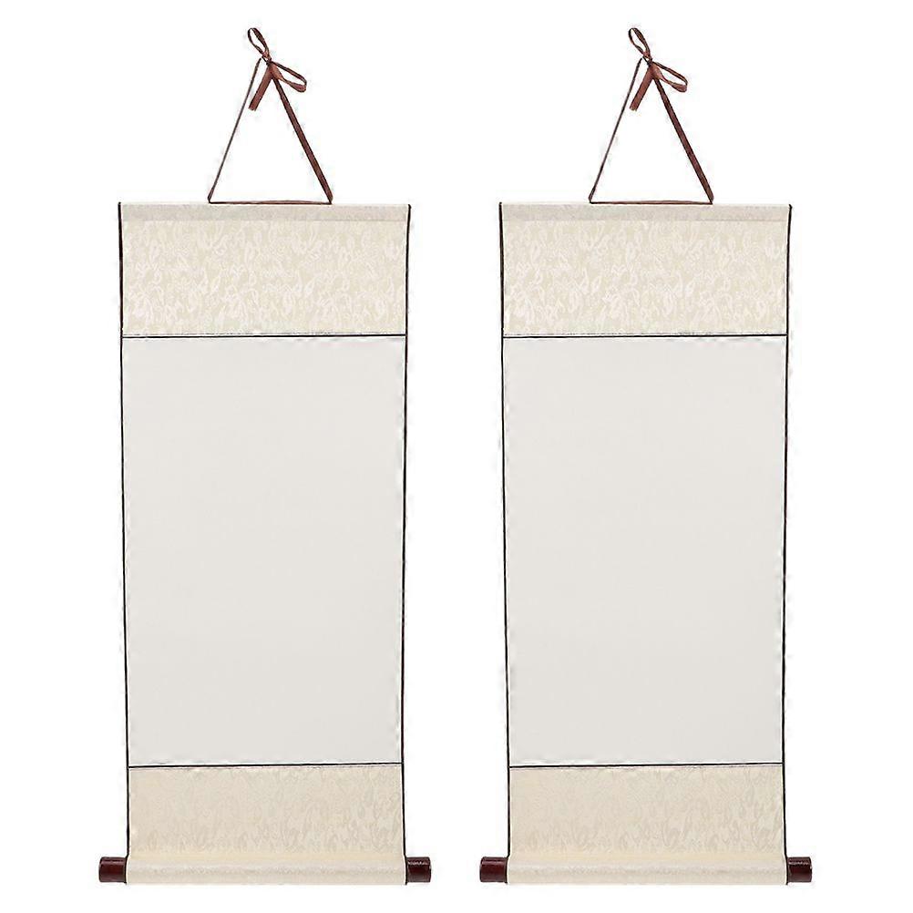 2pcs Blank Calligraphy Paper Multi-function Blank Scroll Hanging Blank Scroll Calligraphy Scroll Painting Paper  Blank Scroll Calligraphy Blank Scroll