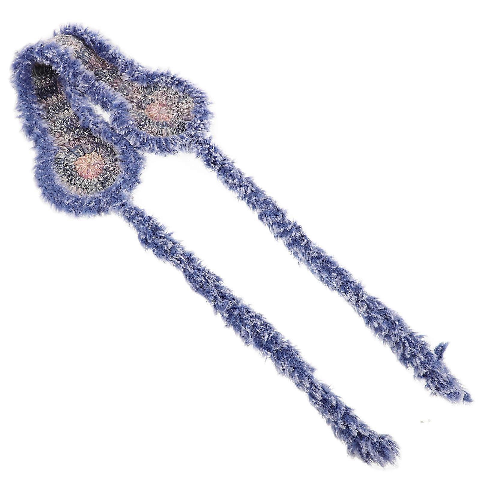 Knit Ear Muffs For Cold Weather Protection With Gradient Design Soft Polyester Adjustable Warmth 1Set