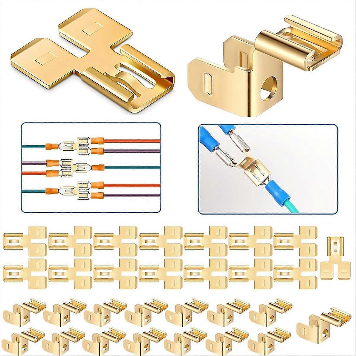Piggyback Spade Connectors Quick Disconnect Electrical 30pcs