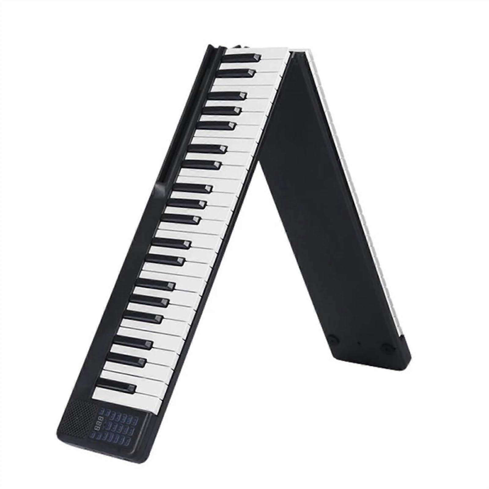 88 Key Digital Piano Foldable Keyboard with Dual Timbre Mode Split Function Stereo Speakers Black