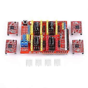 CNC Shield Expansion Board V3.0 with 4 A4988 Drivers, GRBL Compatible 4Axis Controller for 3D Printer