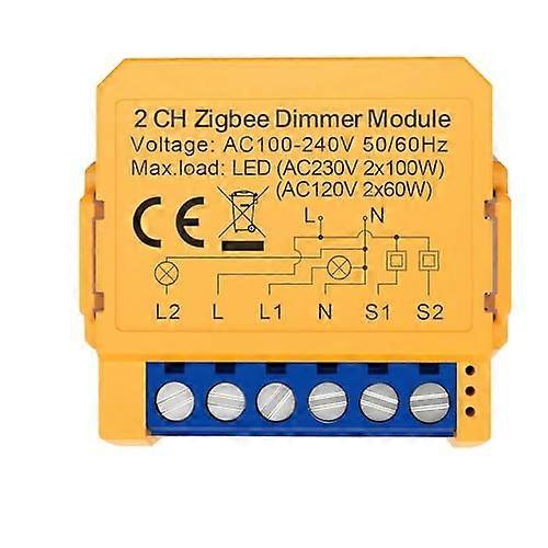Smart Dimmer Switch Module Mini Size 2CH RF Wireless