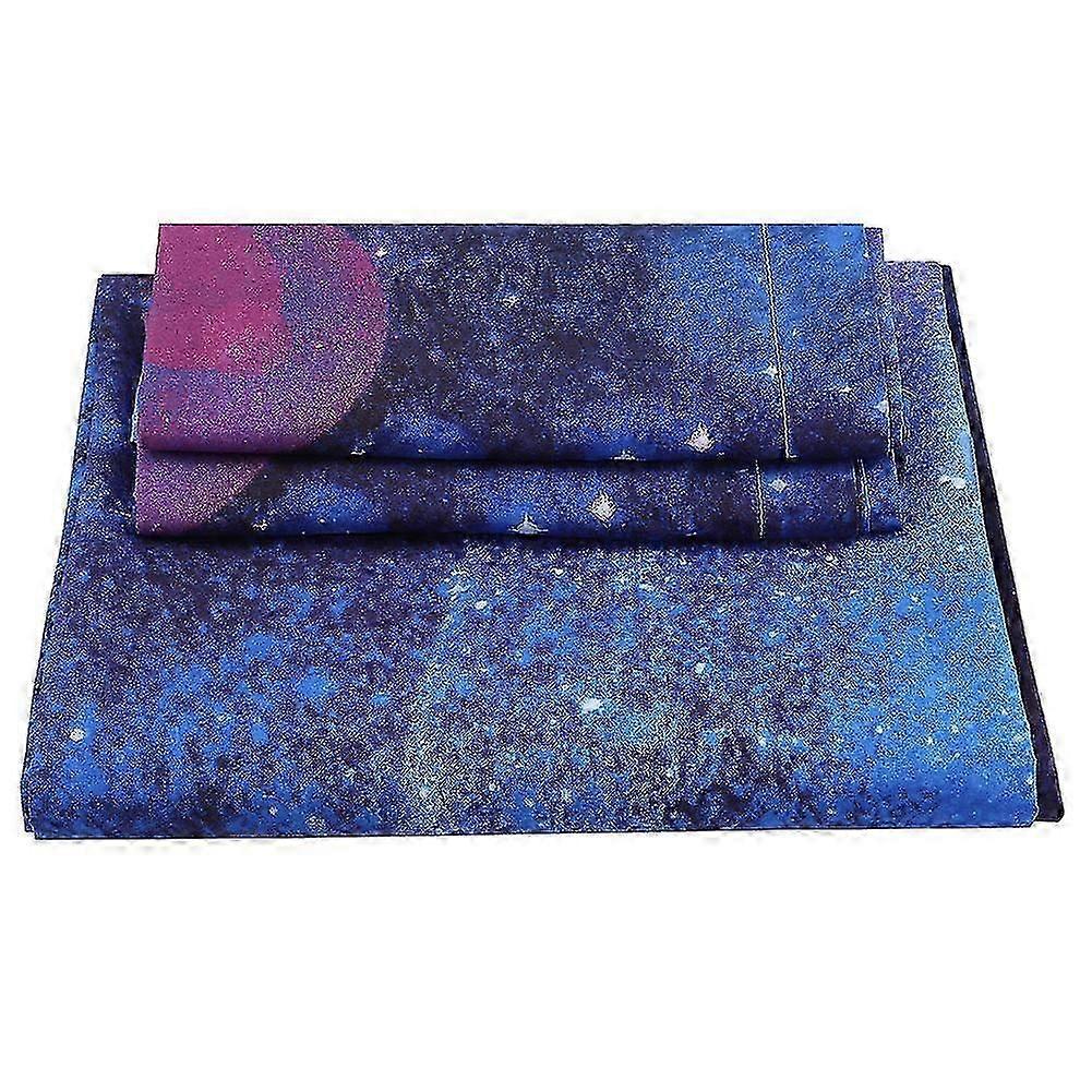 100% Polyester Duvet Cover Reactive Printing Starry Sky Pattern Three-piece Set 2#