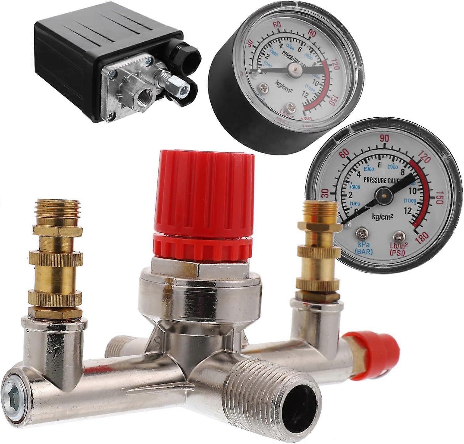 Air Compressor Pump Pressure Control Switch with Gauge and