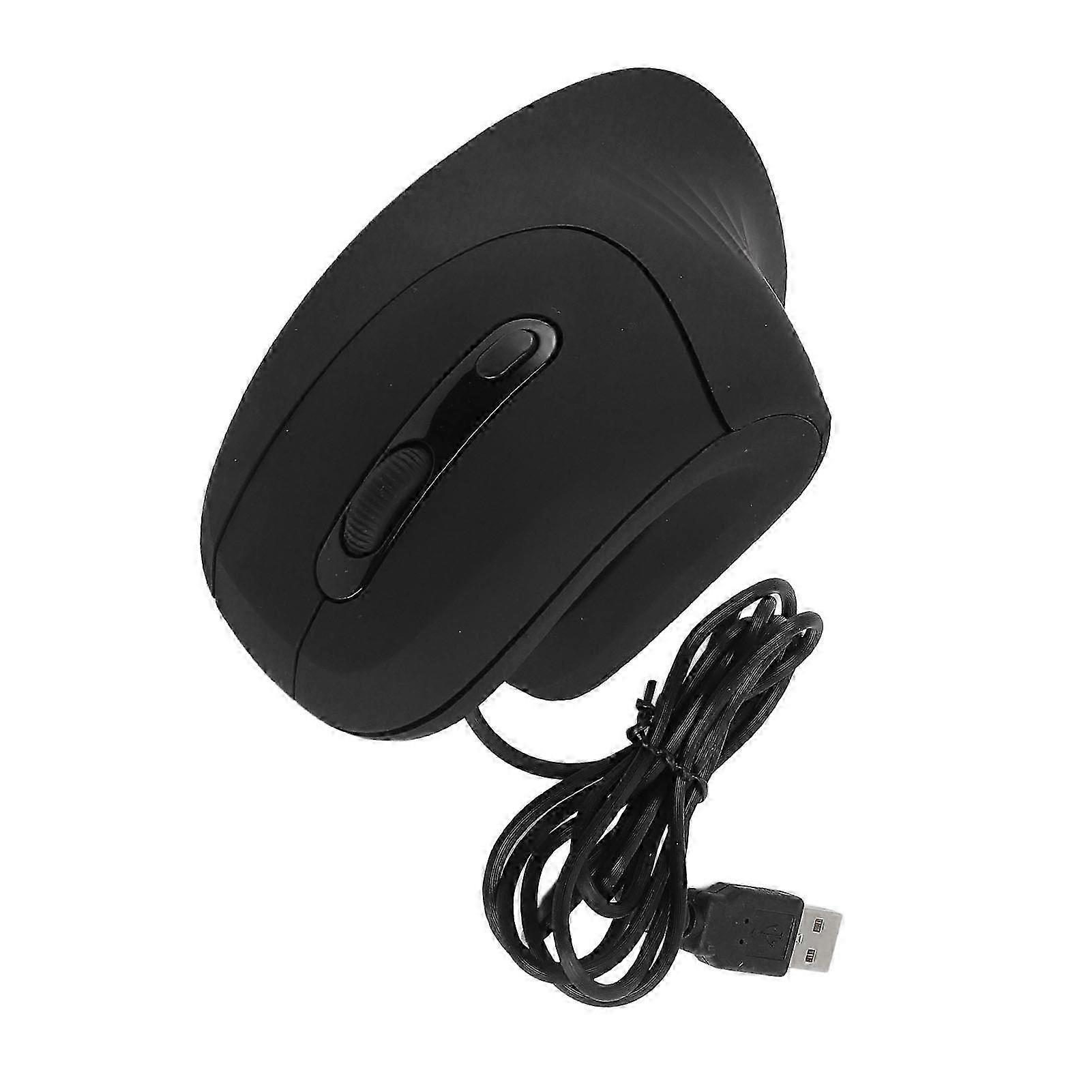 Ergonomic USB Vertical Wired Mouse with 4 Adjustable DPI Silent Click Optical Sensor Compatible with Windows Chrome Linux
