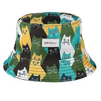 Sombrero tipo cubo unisex para adultos con estampado de gatos en espiral
