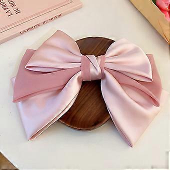 1/3 Stück süße rosa Haarspangen mit Schleife, einfarbige Haarspangen mit Schleife für Damen und Mädchen, weiche Satin-Haarspangen, Haarschmuck für Hochzeiten