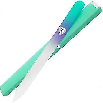 Bona Fide Beauty Tsjekkisk Glass Neglefil Med Etui, Pastellgrønn Fiolett Premium Krystall Neglefil For Naturlige Negler