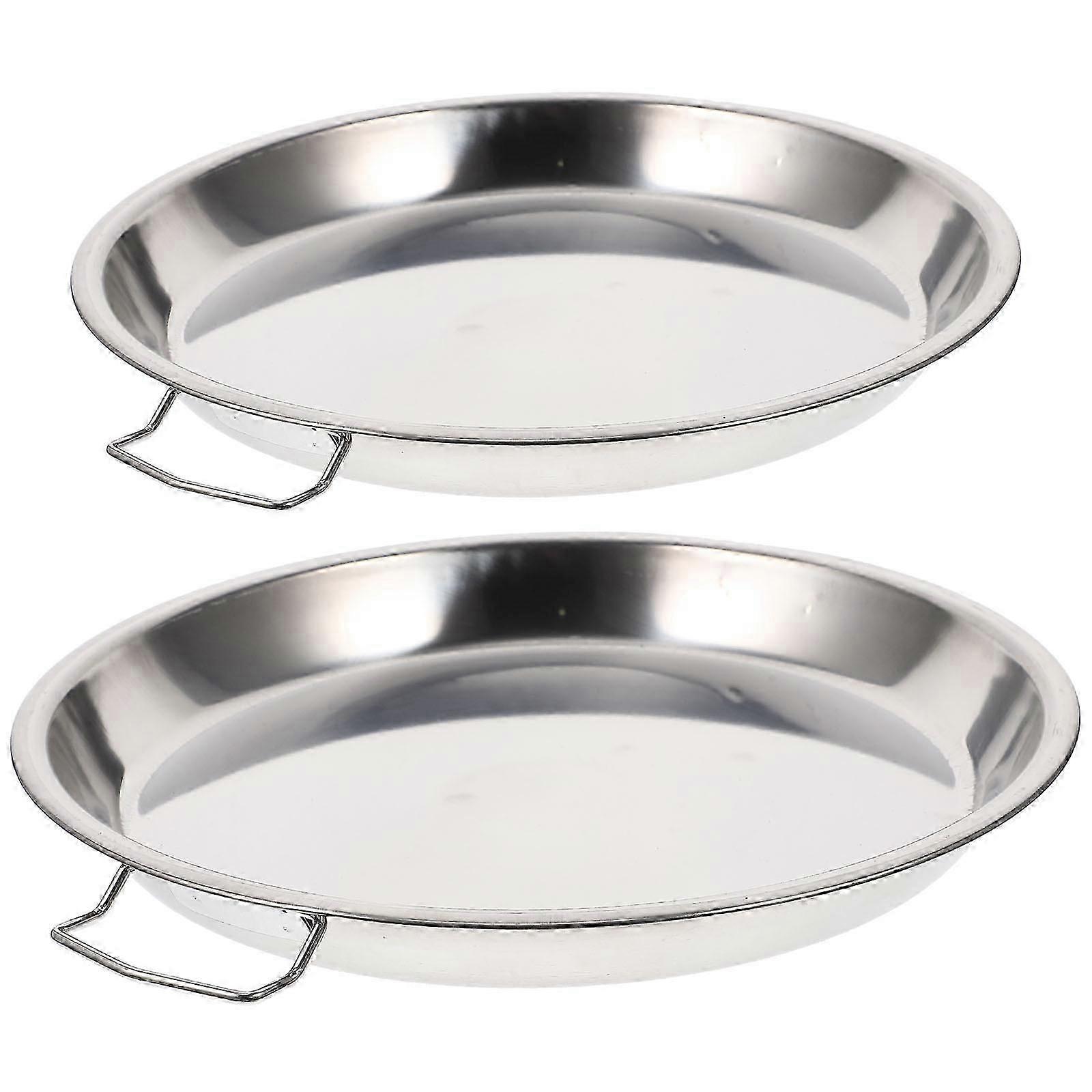 Silver Fish Tray Stainless Steel for Storage 2Pcs Multi-Function Plate