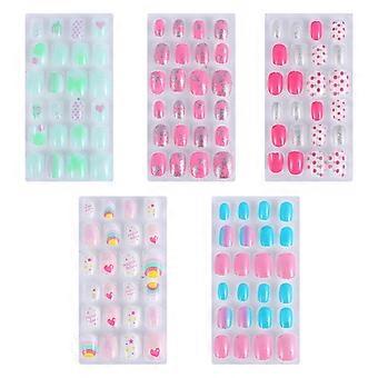 120Pcs Kids Fake Nails Full Cover Press On Nails Girls Manicure False Nails
