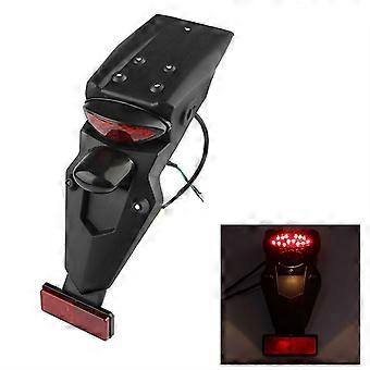 Universell motorsykkel bakskjerm med LED baklys 36,2x9 cm for Yamaha skjerm LED bremsebaklys bremselampe