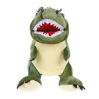 Pacynka do ręki w kształcie głowy dinozaura, czas rodzinny, pluszowa, zielona, ​​1 sztuka