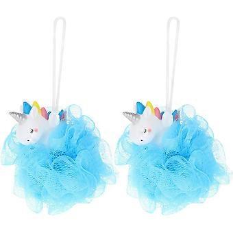 Unicorn Shower Luffa Mesh Badekugel Peeling-Set (Blau) 2 Stück