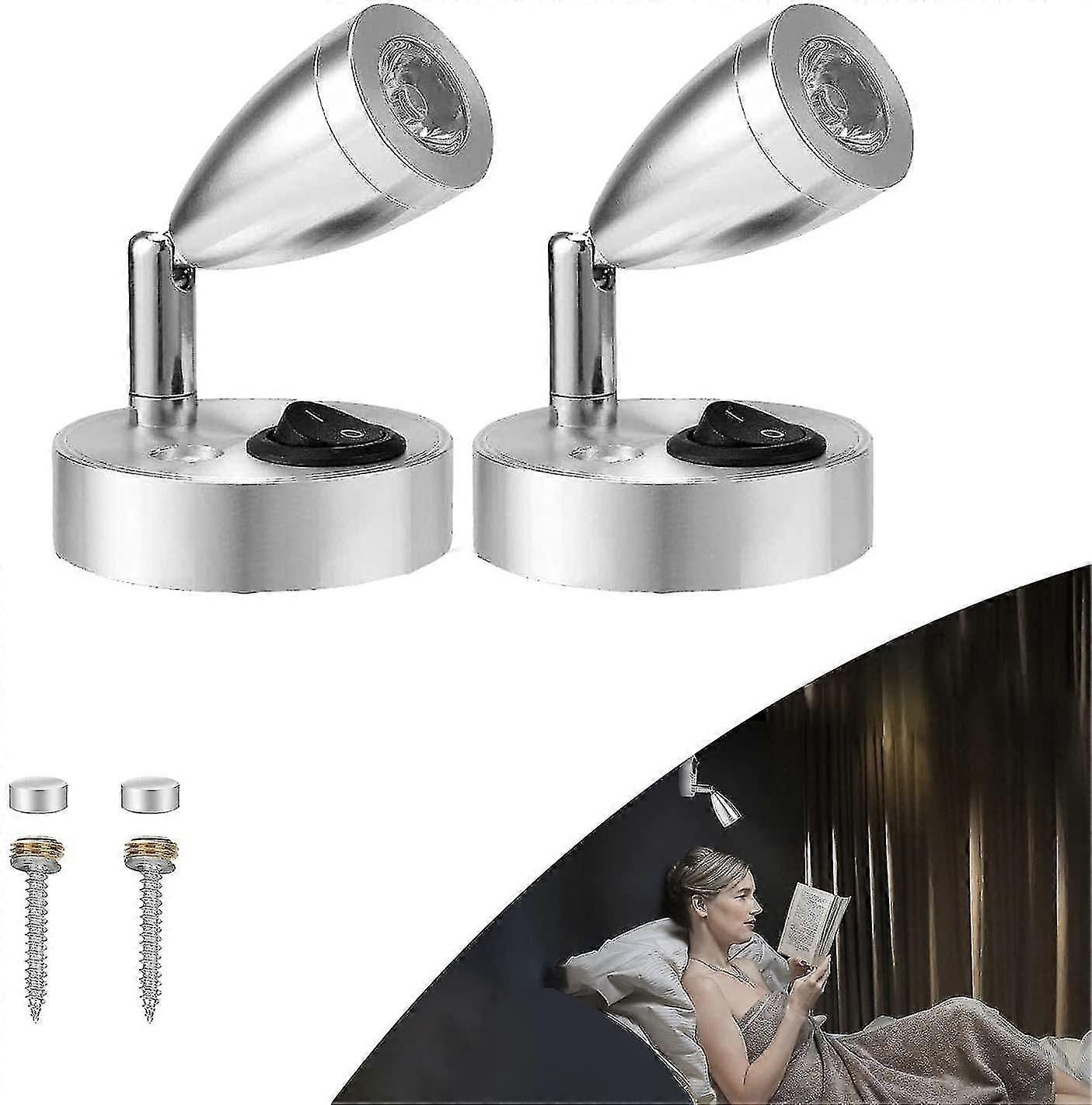 2 Led Spotlight Reading Lights 3w 12v With Switch