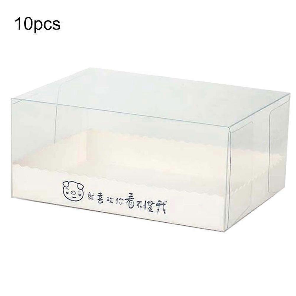 10Pcs Portable Transparent Cake Pudding Mousse Boxes Packaging Dessert Container