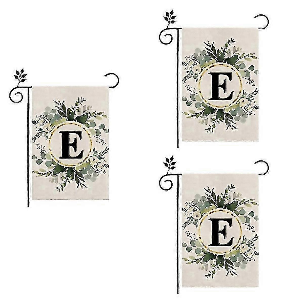 For E Linen Garden Flag Double Layer Double Sided Letters