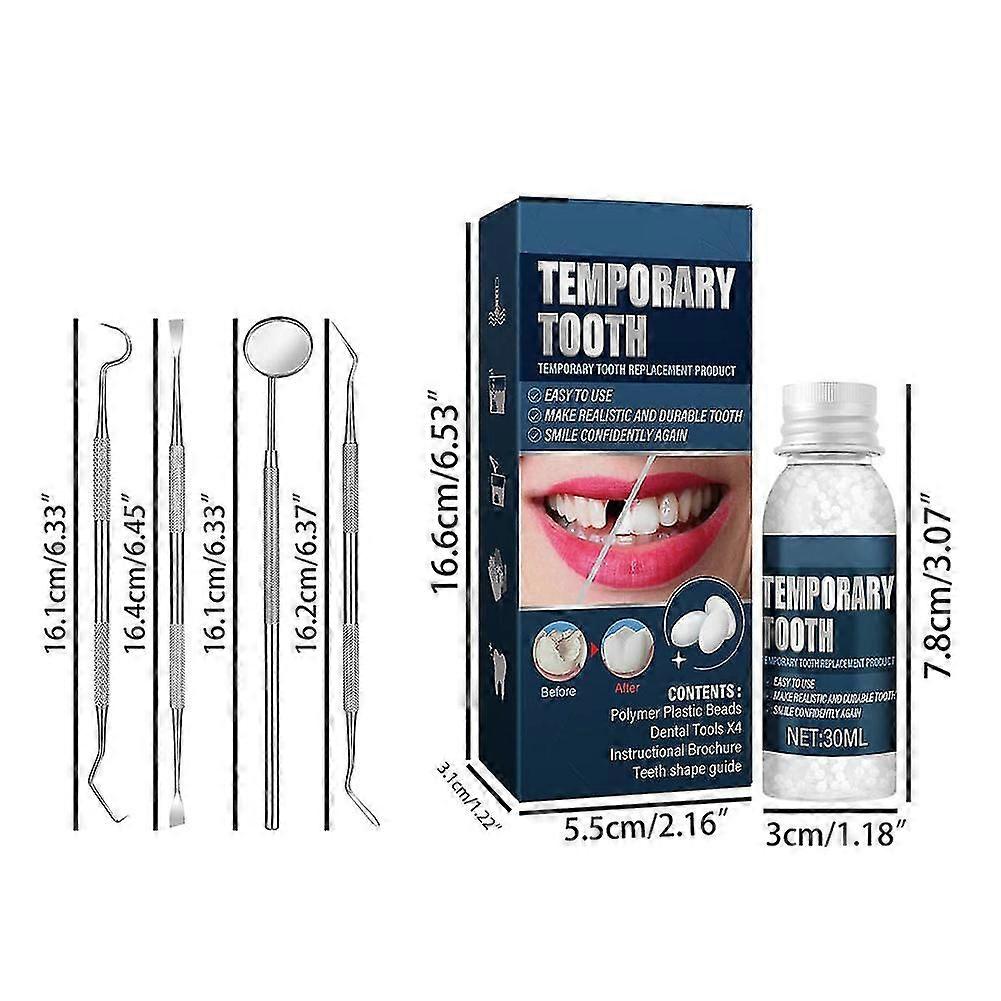 Plastic Teeth Glue Set Makeup Dentures Modified Temporary Filling Teeth Kit
