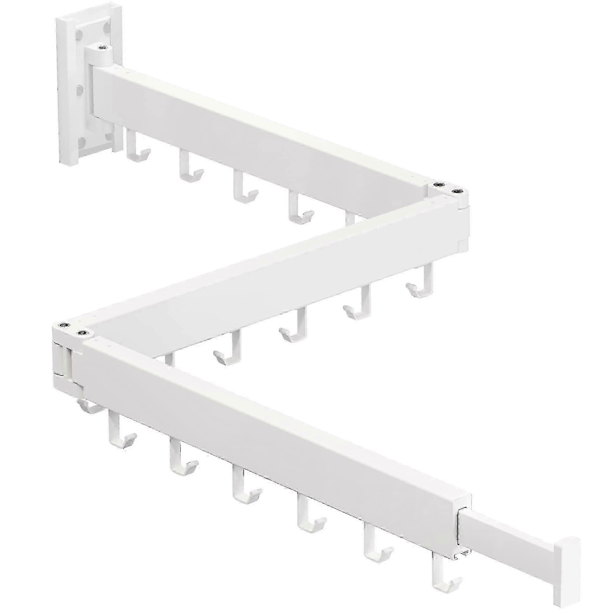 Folding Retractable Collapsible Wall Mounted Clothes Drying Rack compatible with Laundry Drying Three-Poles