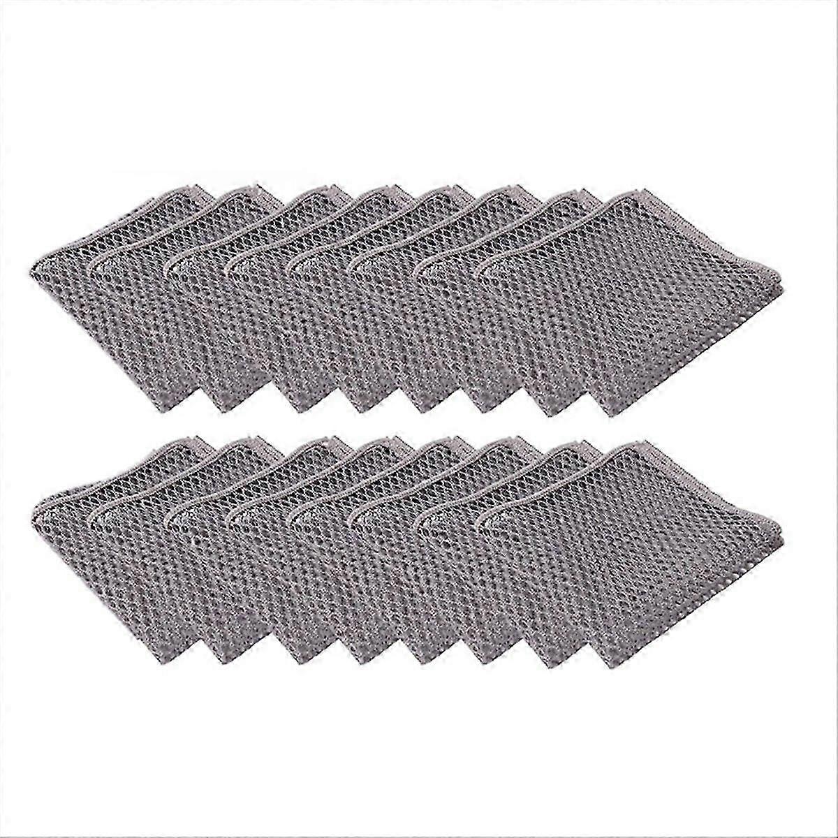 16PCS 3D Mesh Cleaning Cloth Multipurpose Mesh,Gray