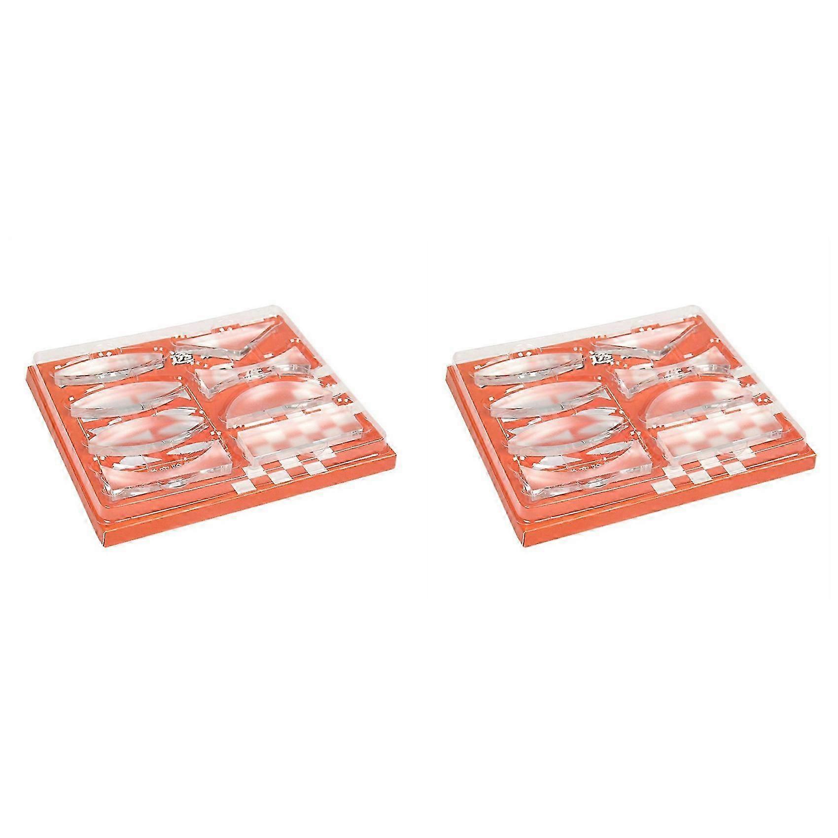 Acrylic Optical Experiment Set Triangular Prism Convex Lens Concave Mirror 16 PCS