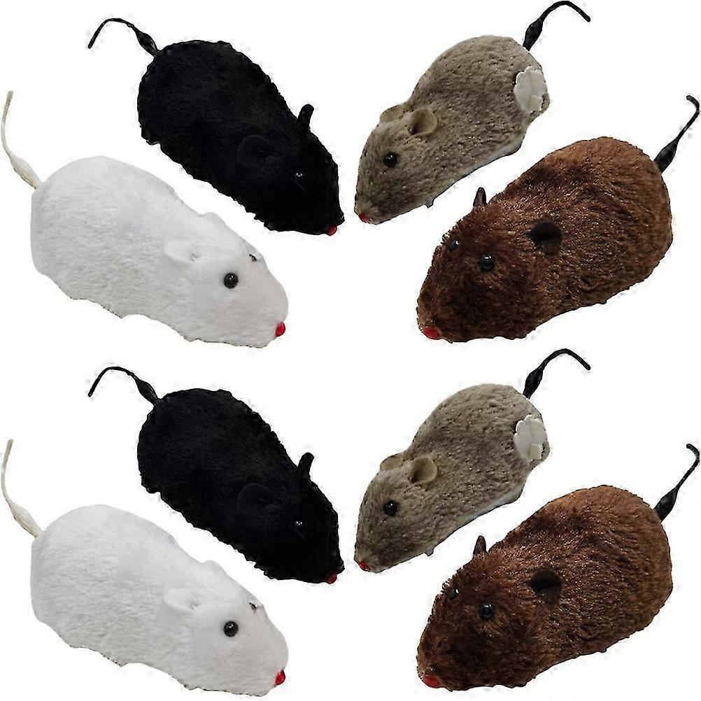 24 Pcs Plush Wind Up Mice Interactive Cat Toy Set