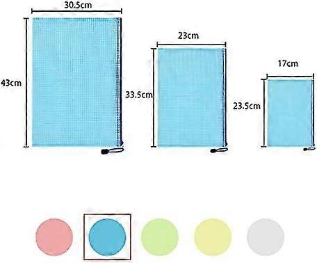 Plastic Wallets, 15Pcs A3 A4 A5 Zip Lock Bags Mesh Document Wallet Document