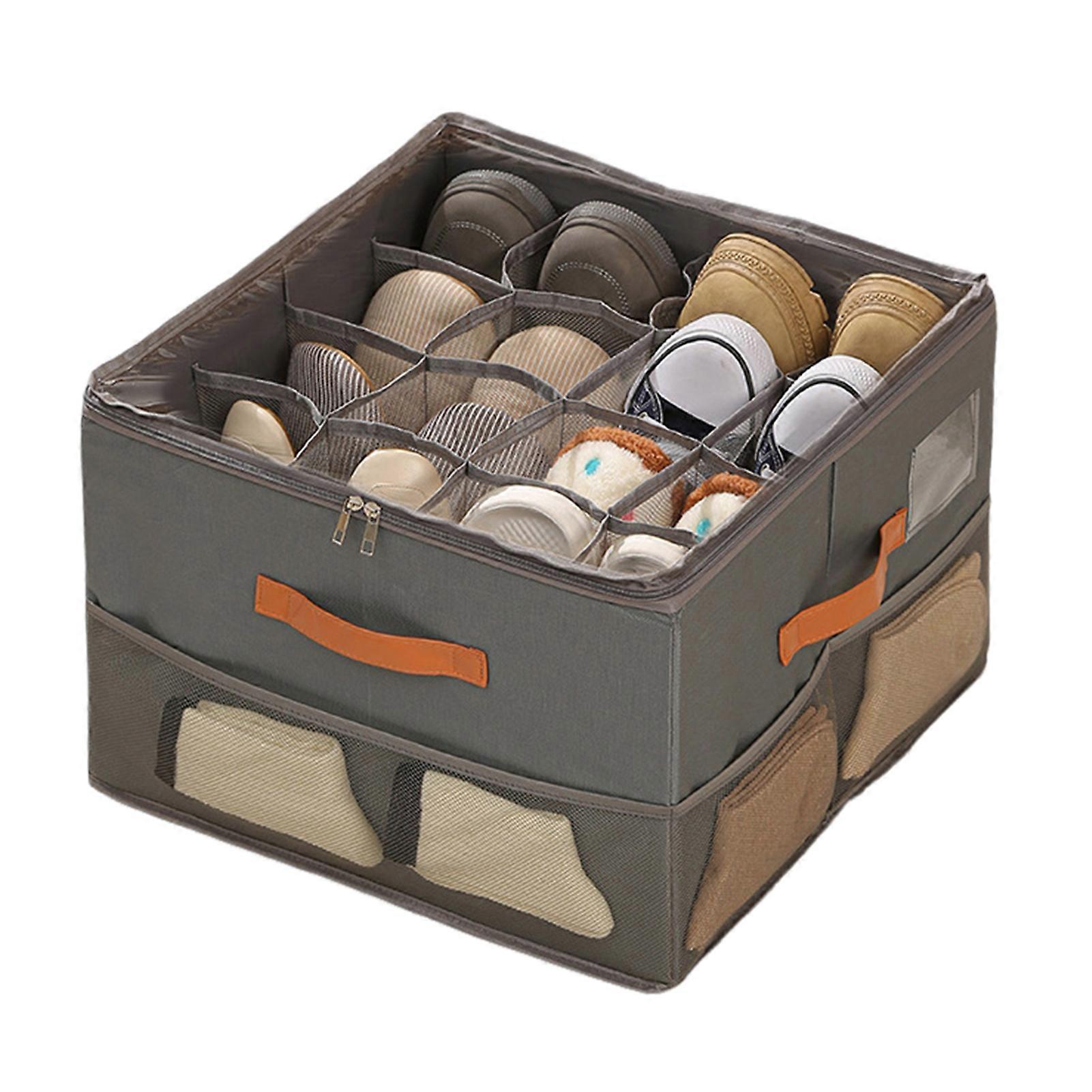 Adjustable Shoe Storage Bin with Clear Cover for Easy Organization