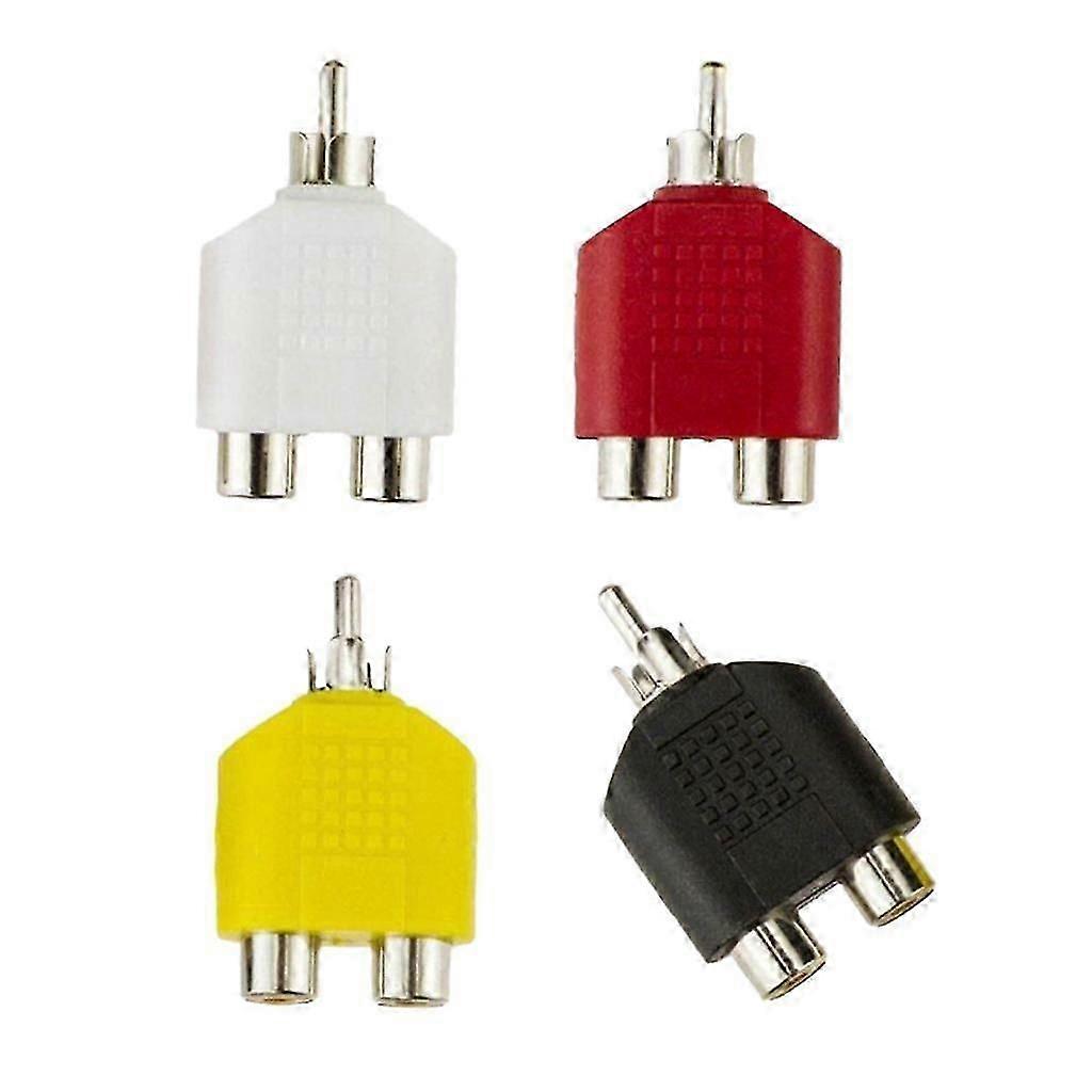 4x Plug Socket Adapter Cable RAC AV Connection