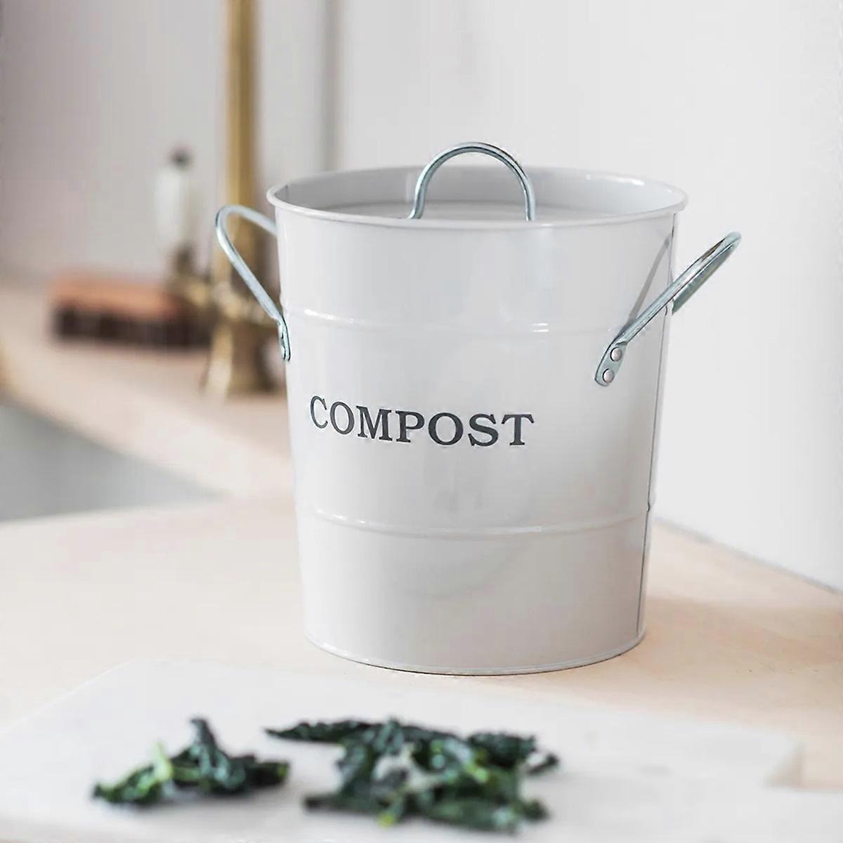 Compost Bin: 3.5 Litre Kitchen Compost Bin, Chalk