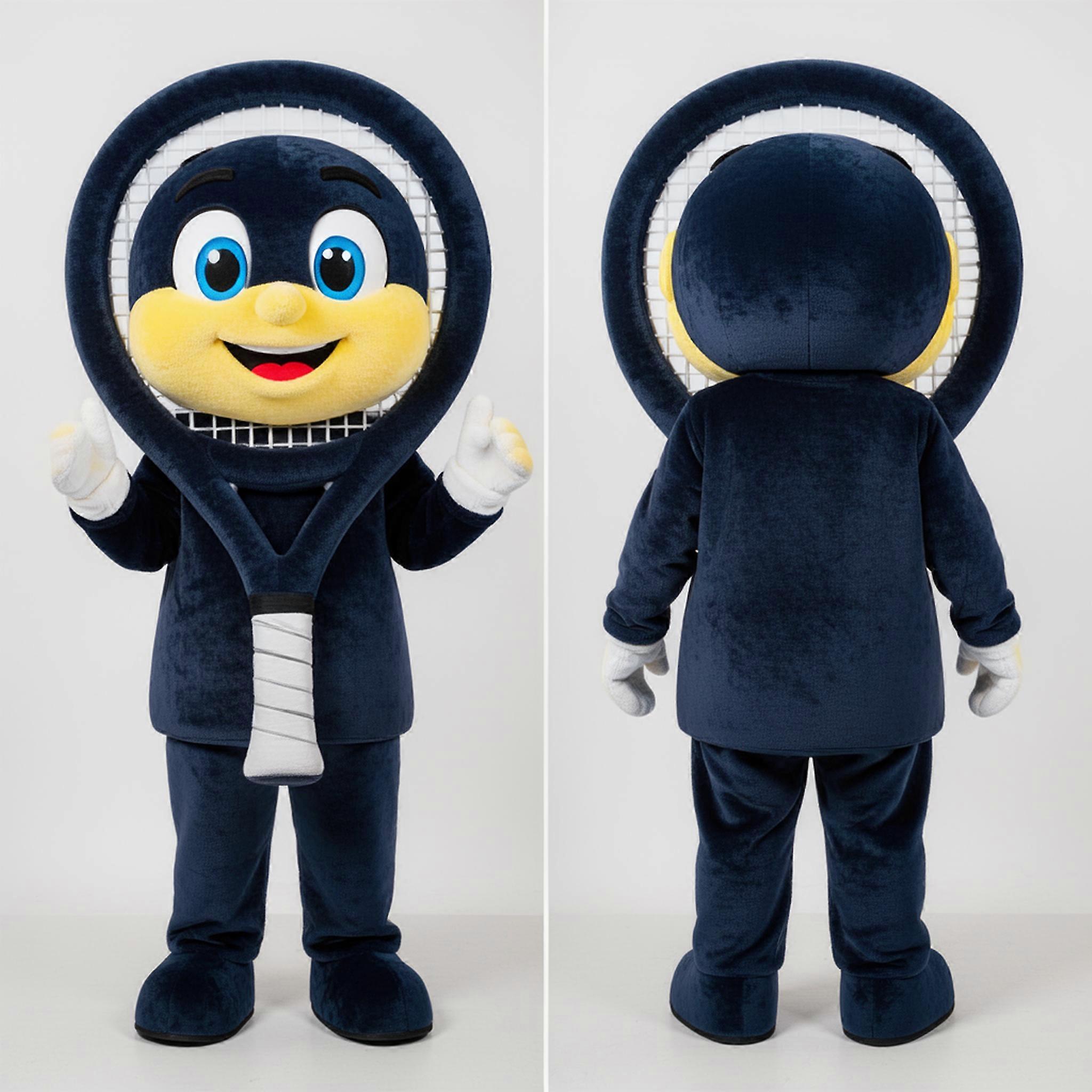 MASTICOT Navy Padded Tennis Racket Mascot