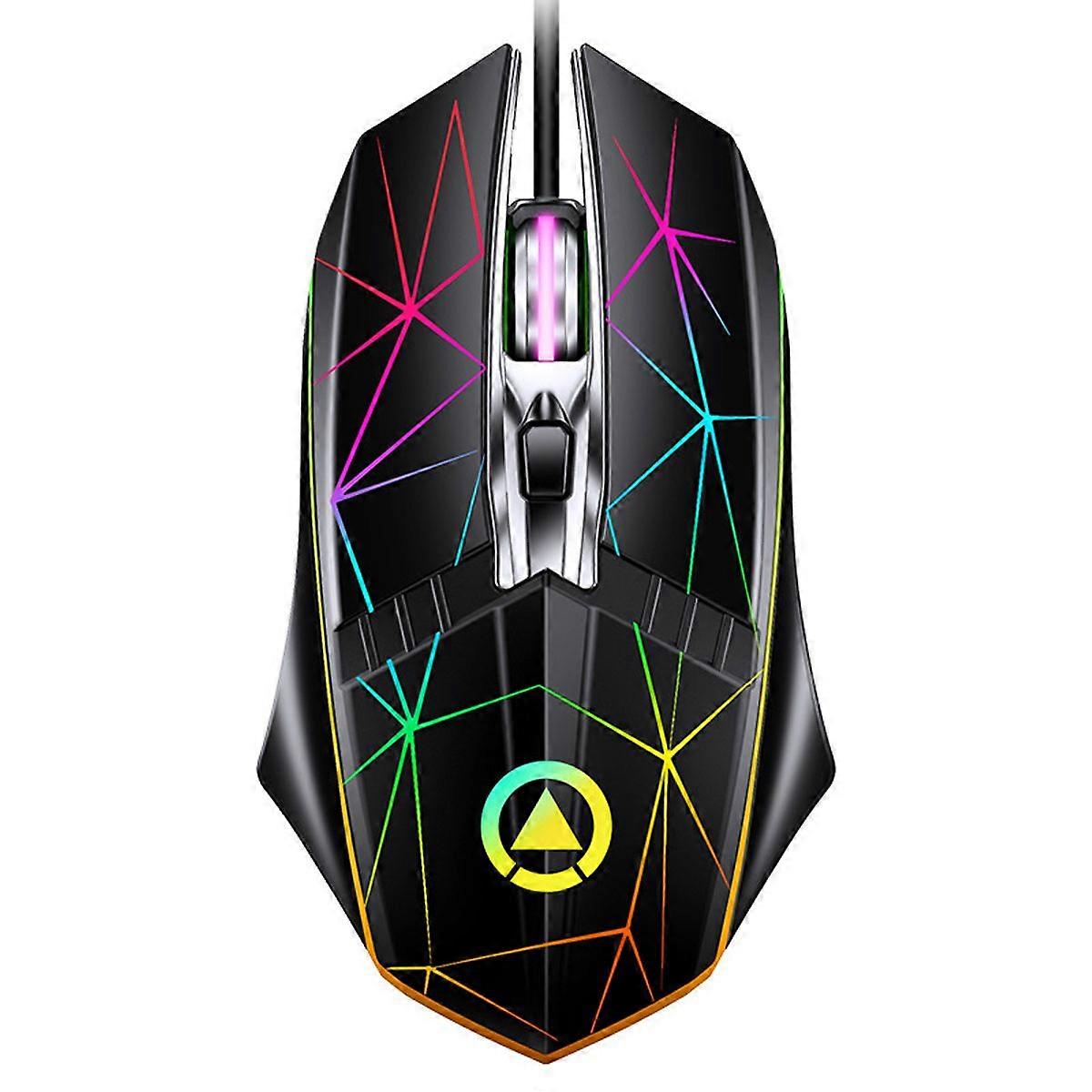 Ergonomic Wireless Gaming Mouse With Adjustable DPI Quiet Click Rainbow LED