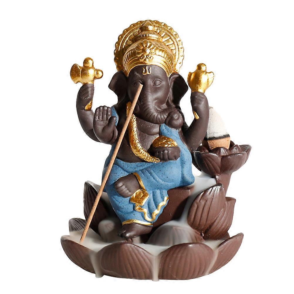Backflow Incense Holder Ceramic Buddha Burner Blue
