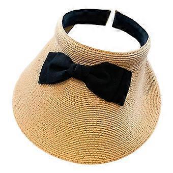 Women's  Hats Empty Top Beach Sun Hat Wide Brim Visor Hat Beach Outdoor Summer Cap UV for Protection  Khaki