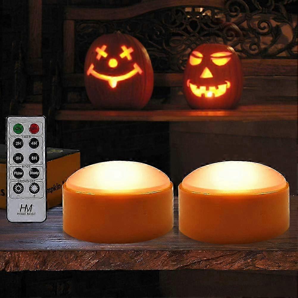 Halloween Jack O Lanterns with Remote Timer Orange 2 Pack