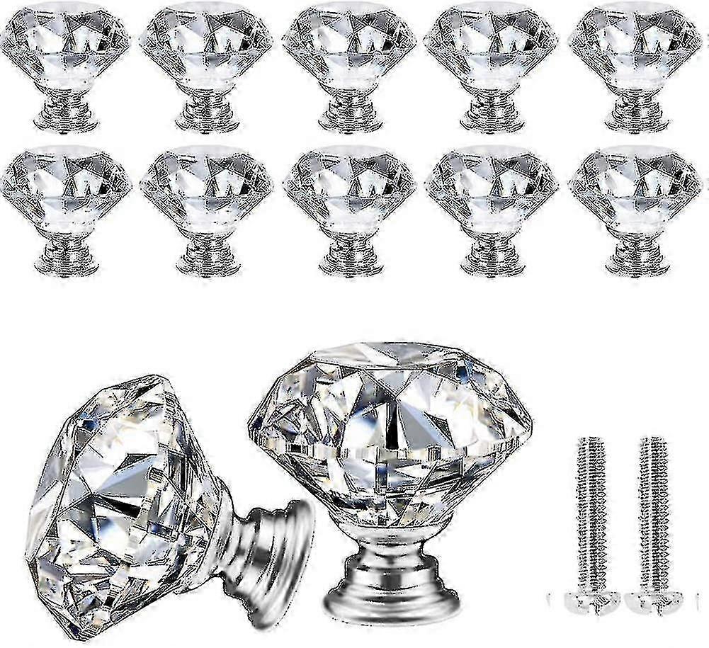 10 Pieces Drawer Knobs, Dresser Furniture Knobs Crystal Cabinet Knobs