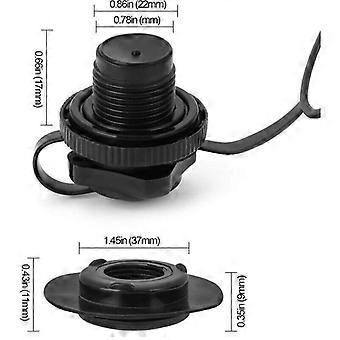Boston Valves 4 Pack, Universal One-Way Air Valve for Inflatable Boats, Rafts, Kayaks, Swimming Pools, Boats, Air Mattresses, Black MUMU