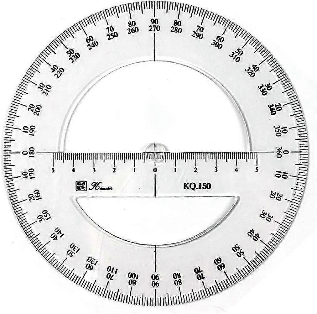 360 Full Circle Protractor 15cm Plastic Math Measuring Tool Full Medium Angle Round Protractor,2024 Ping