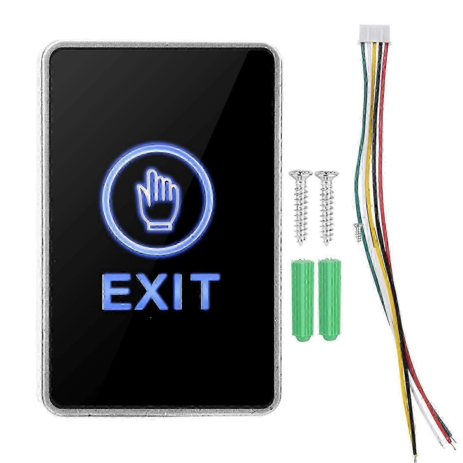 Touch Sensor Pannel NO NC COM Exit LED Light Access Control Switch Button compatible with Home Security