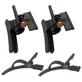 Hair Clips for Hair Dryer and Styler, 4 Pack Anti-Slip Clips, Gold Plastic, 2 Wide and 2 Long, Compatible with Hair Dryer and Styler Attachments