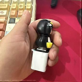 Little Penguin Hoodie Girl Fidget Toy Keychain With Sound & Led Lights Funny Keyboard Clicker Stress Relief Toy