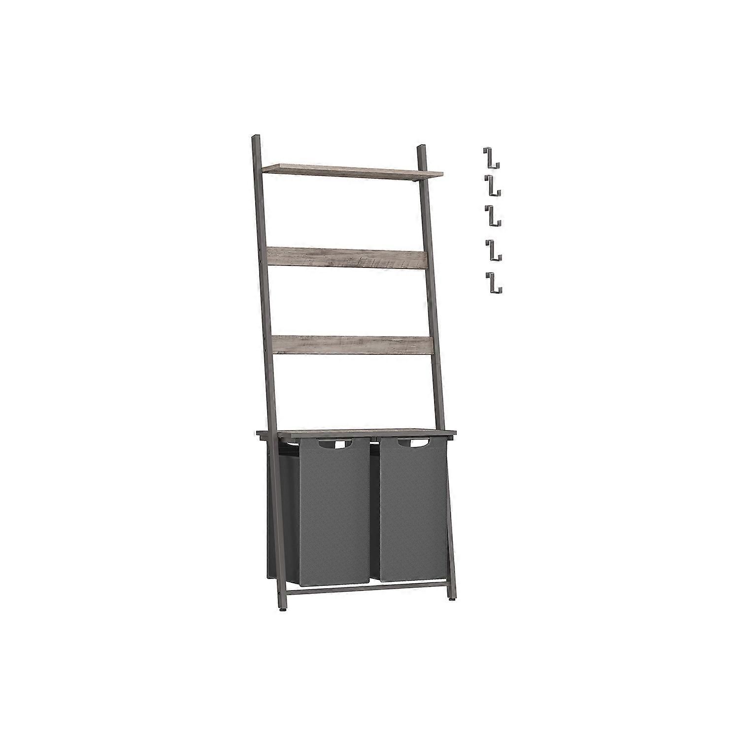 2-Section Laundry Basket with Blanket Ladder 28.7"L x 13"