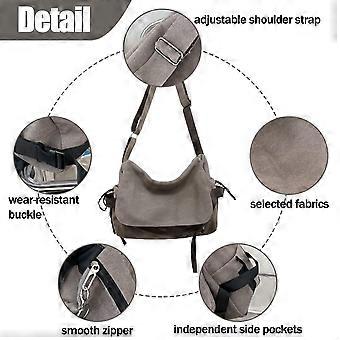 Canvas Messenger Bag for Men, Water‑Repellent Multi‑Pocket Shoulder Briefcase for Work and Travel, Brown