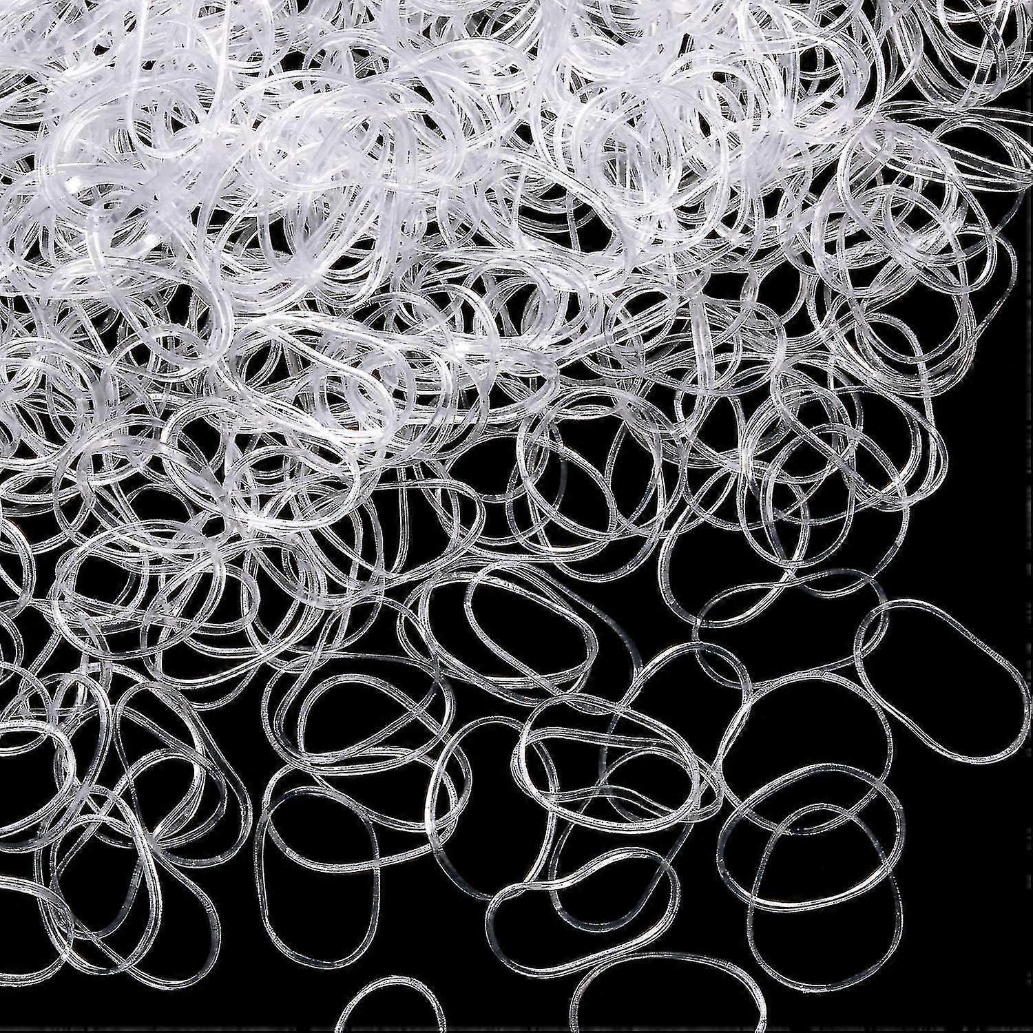 2000 Mini Rubber Bands Soft Elastic Bands-clear