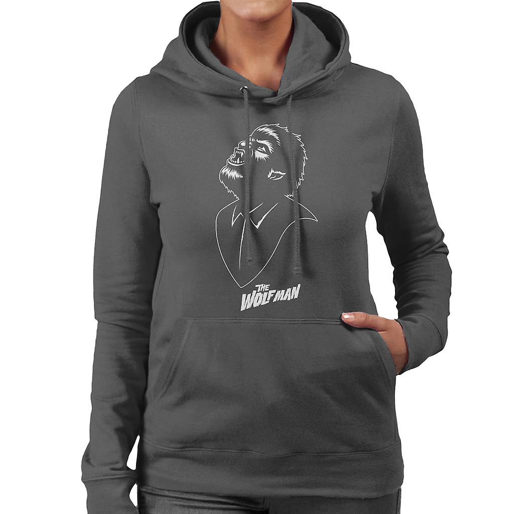 The Wolf Man Looking Up Women's Hooded Sweatshirt
